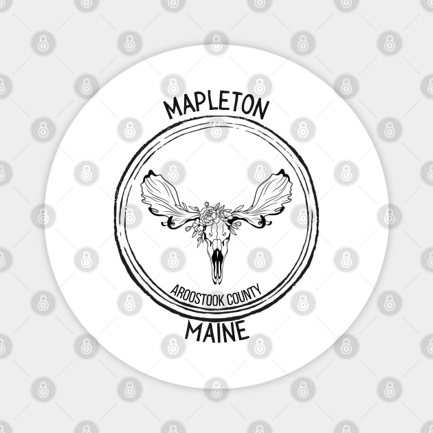 Mapleton Maine Moose Magnet by TrapperWeasel